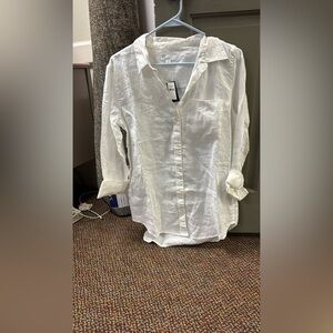 Gap White Boyfriend Button Down